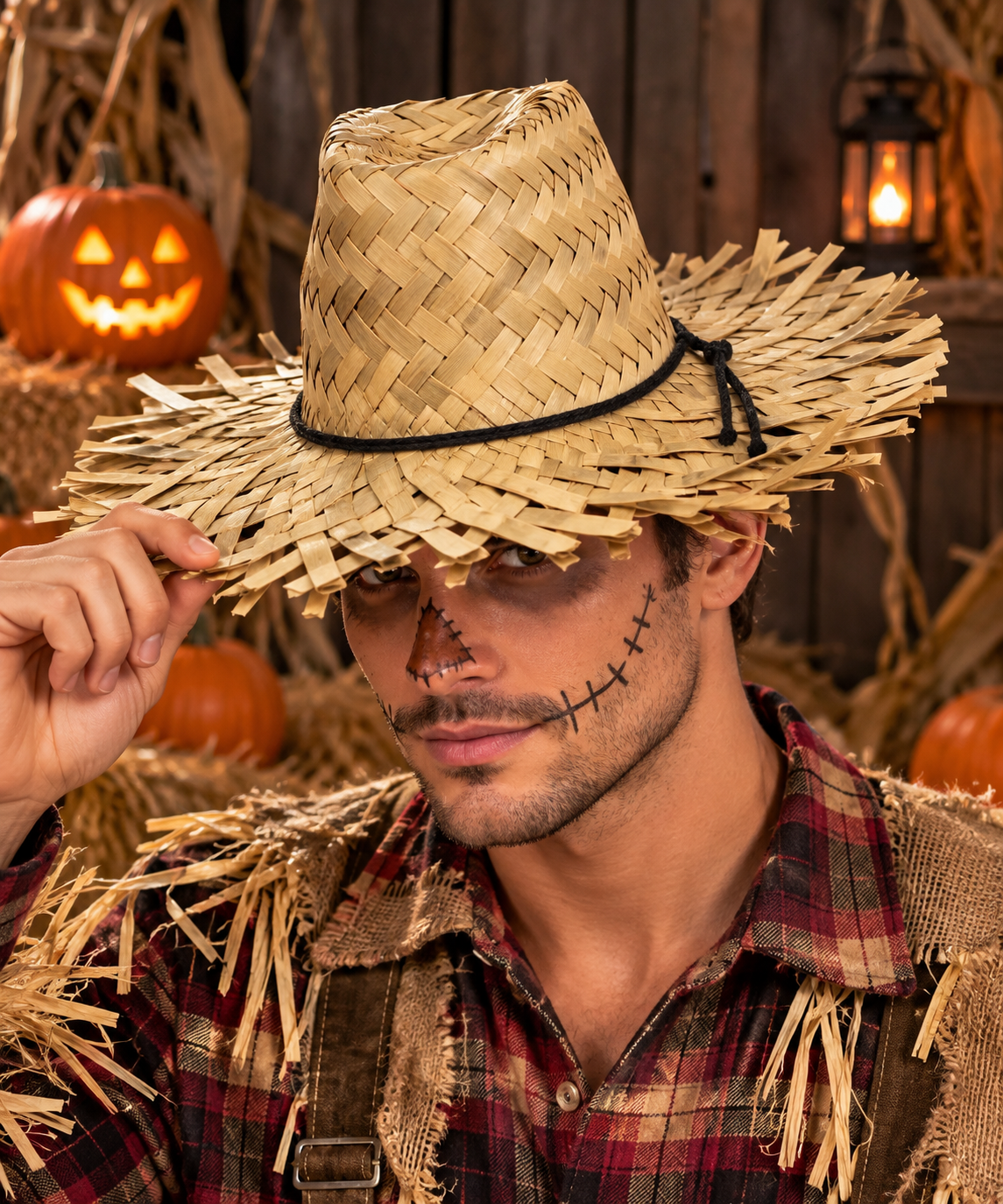 Scarecrow Braided Straw Hat