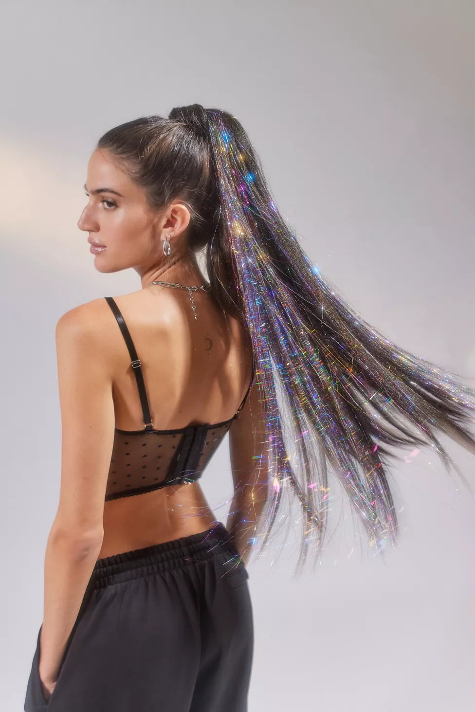 Clip in Tinsel Ponytail Hair Extension