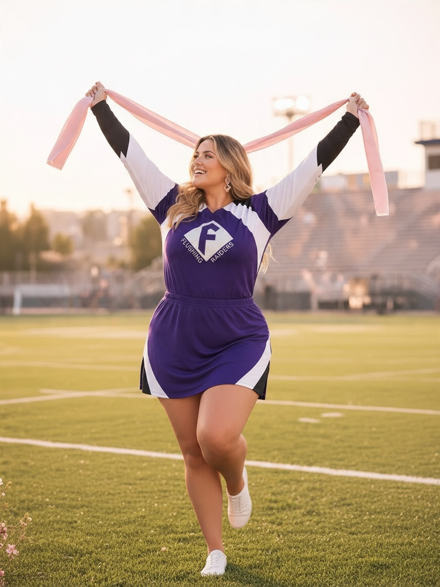 Purple & White Cheerleader Costume