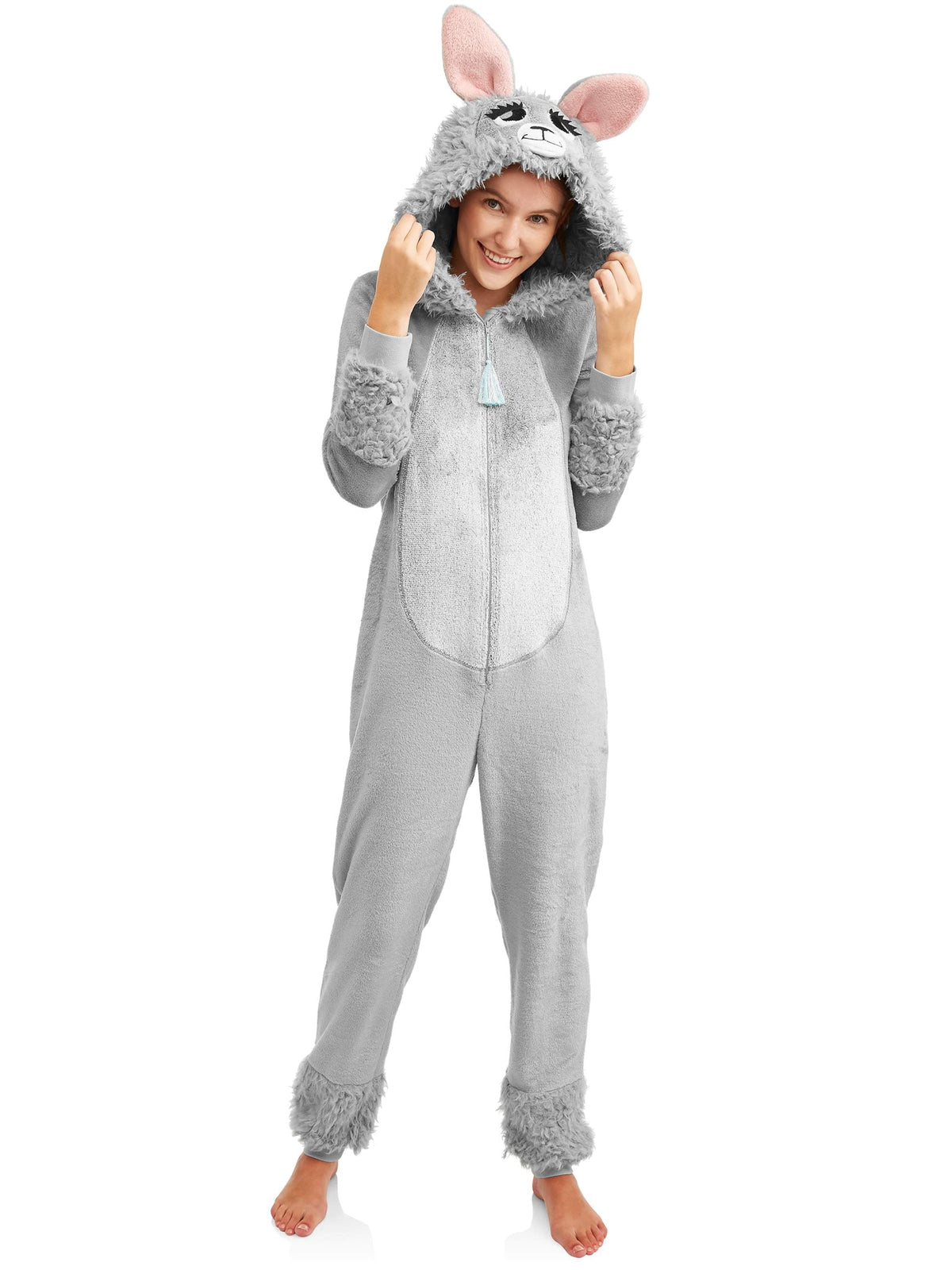 Secret Treasures Women's Llama Union Suit Soft Silver XXL