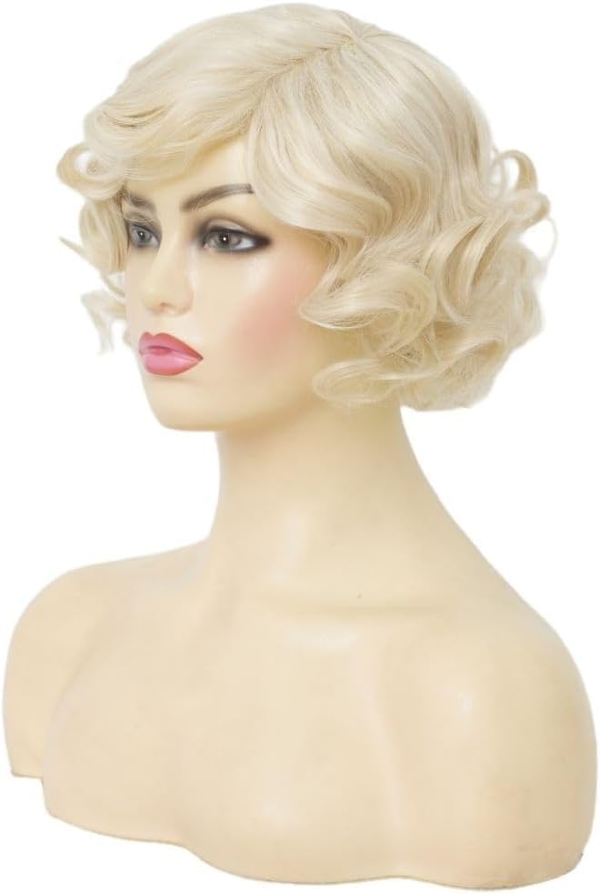 Women's 1920s Short Curly Finger Wave Costume Wig