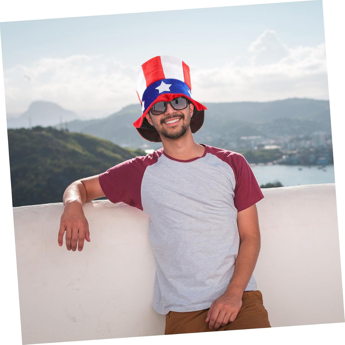 Holibanna Adult Unisex American Flag Patriotic Top Hat