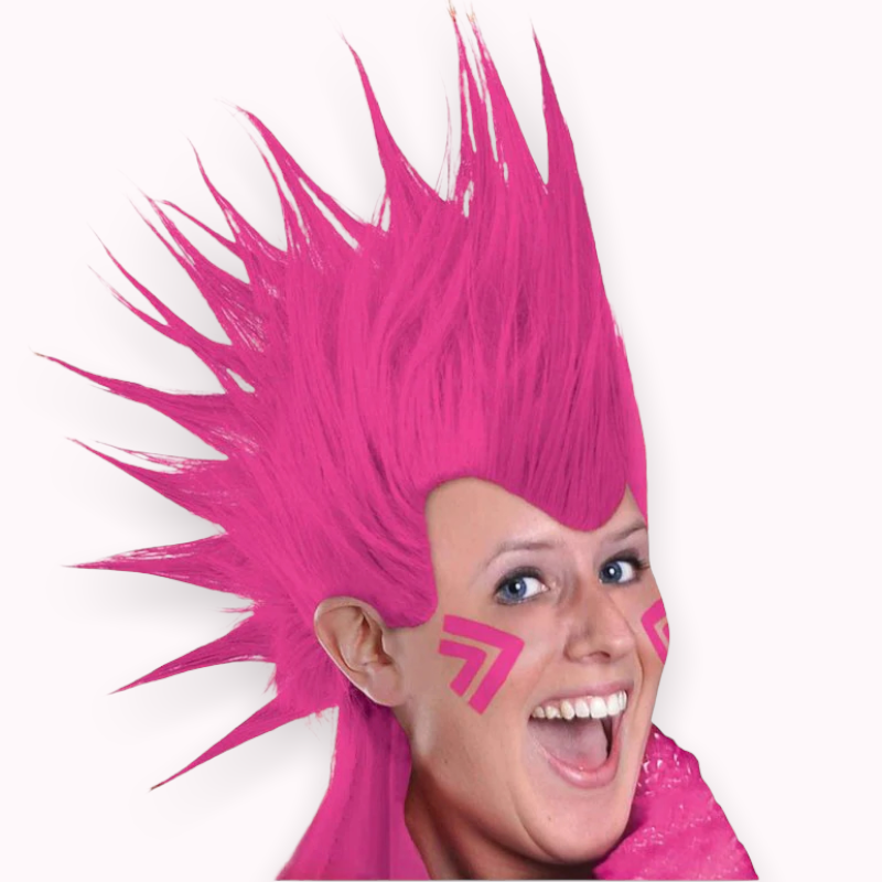 MOHAWK WIG - PINK OR RED