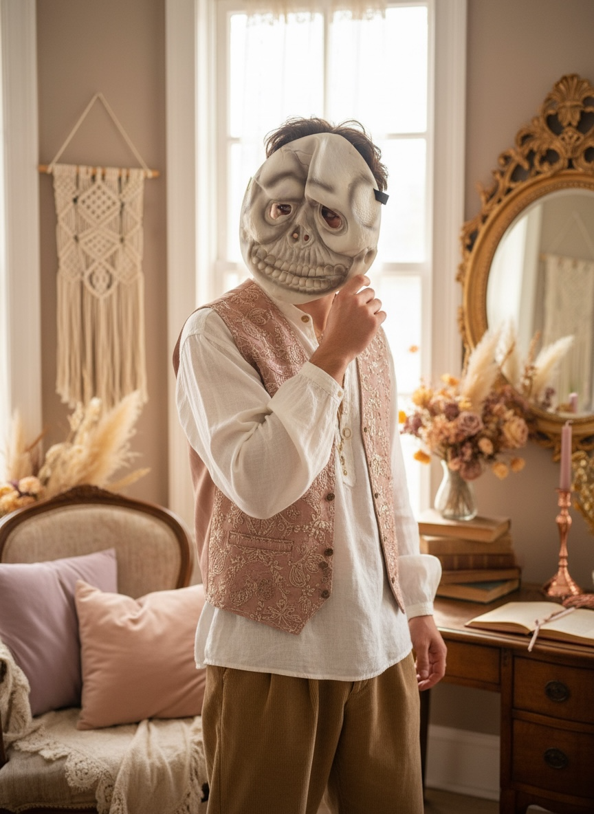 Spooky Skeleton Halloween Face Mask