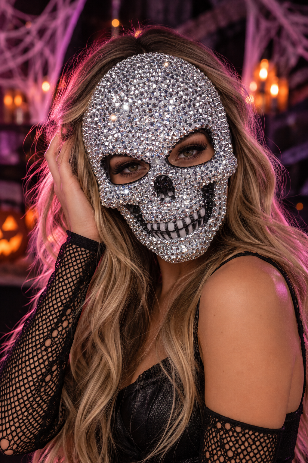 Halloween Bling Skeleton Mask
