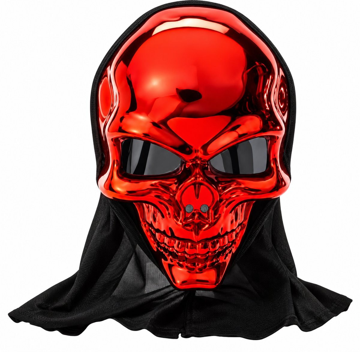 Red Metallic Skull Mask