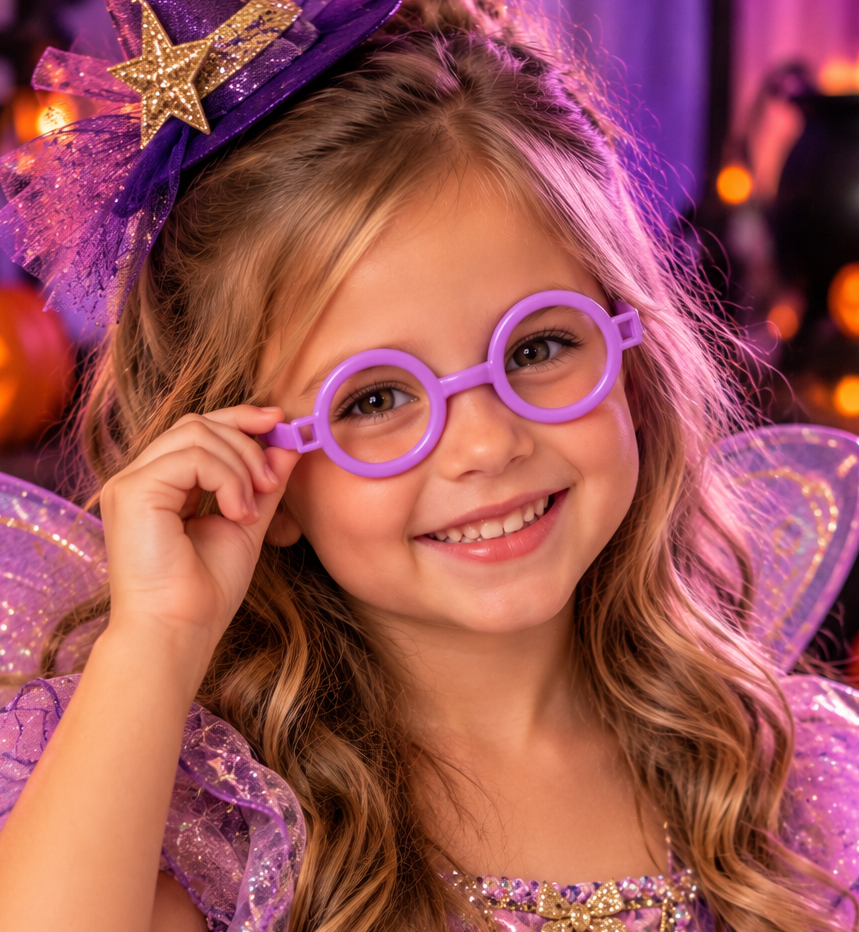 Lavender Round Costume Glasses
