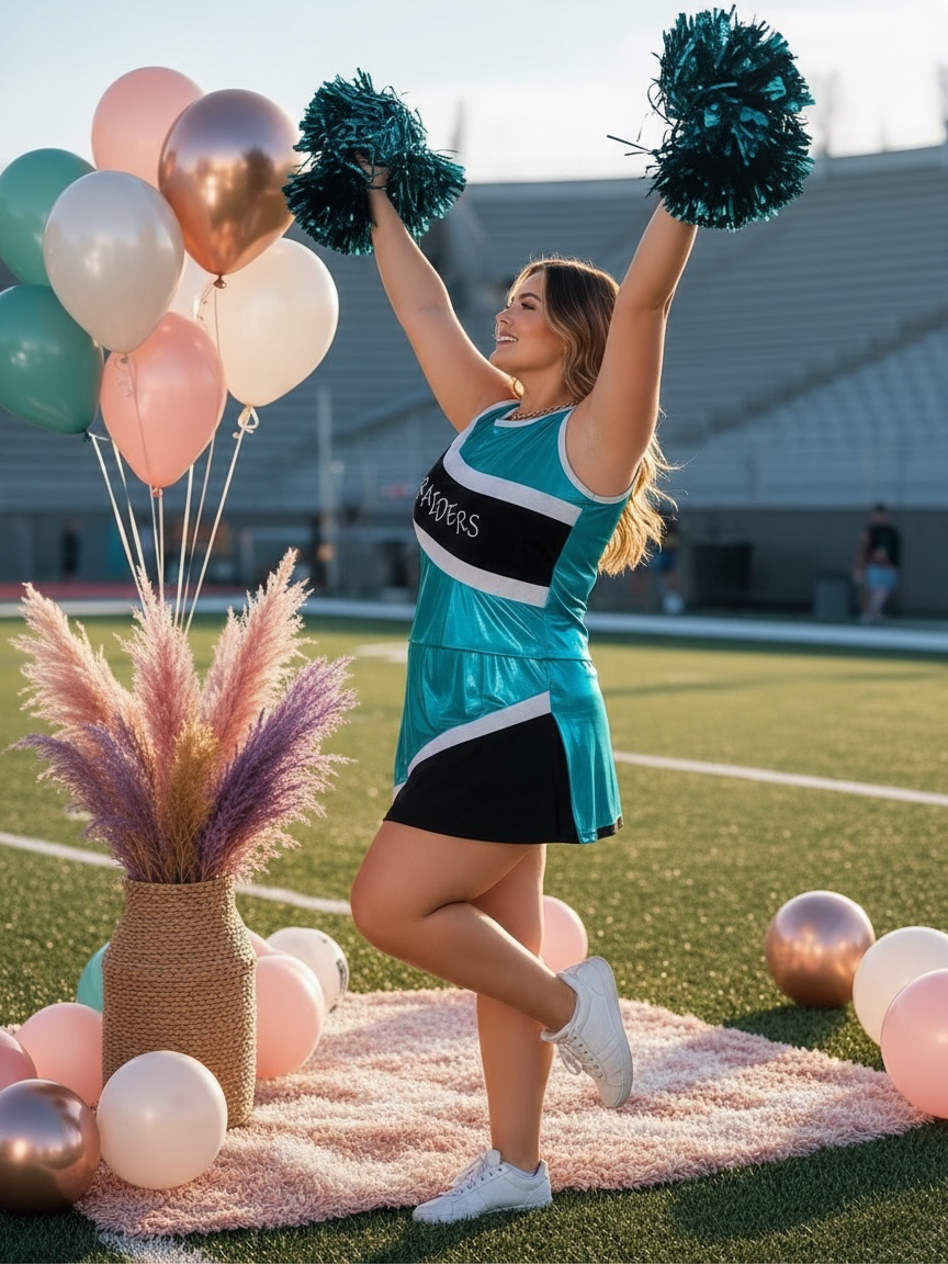 Metallic Cheerleader Costume Set