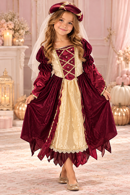 Vintage Renaissance Red & Gold Medieval Costume