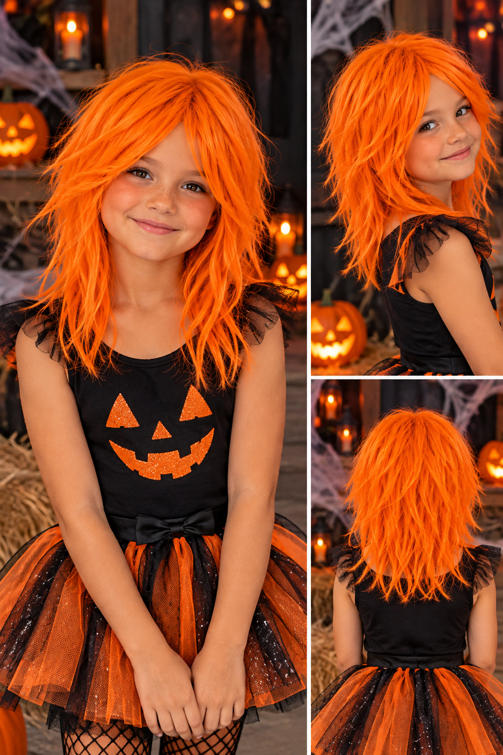 Neon Orange Costume Wig
