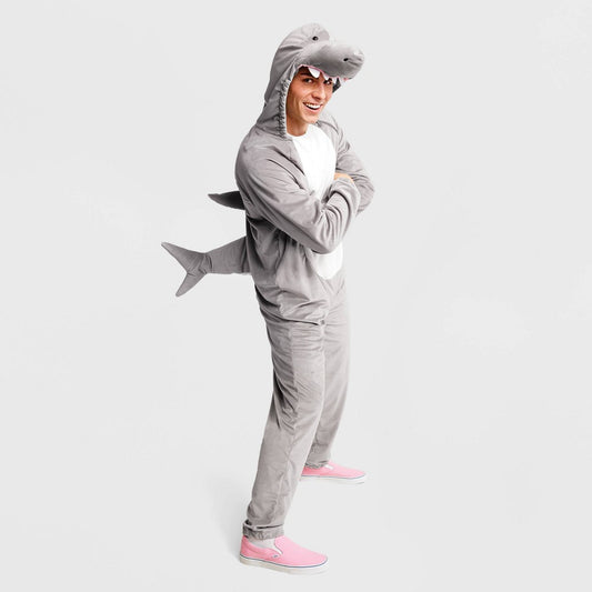 Halloween Adult Plush Gray Shark Halloween Costume