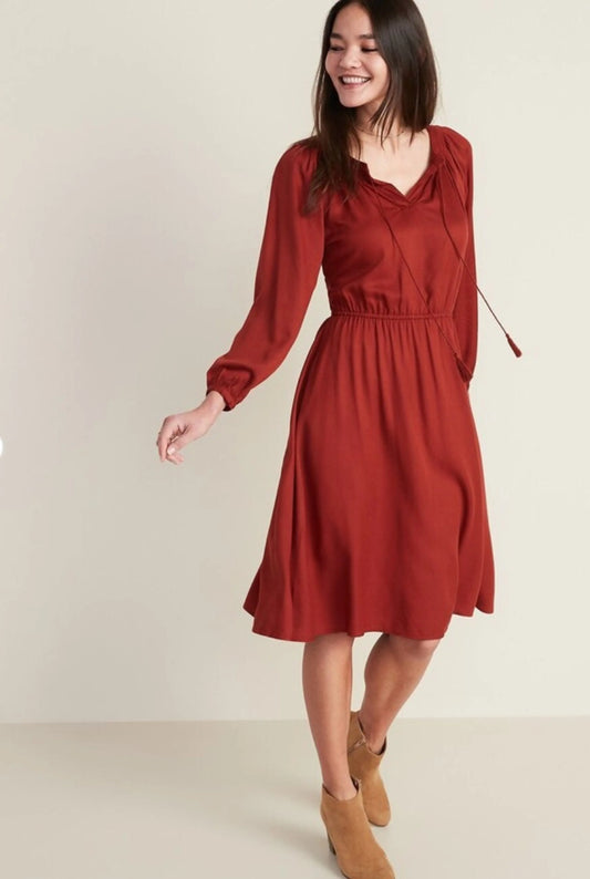 Old Navy Tassel-Tie Boho Midi Dress