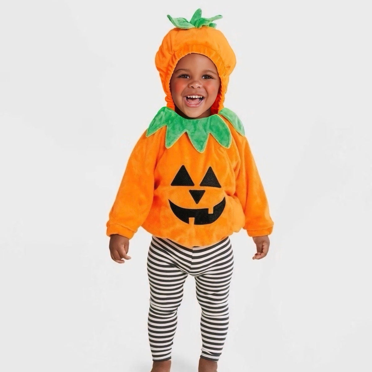 Plush Pumpkin Hooded Unisex Baby Costume