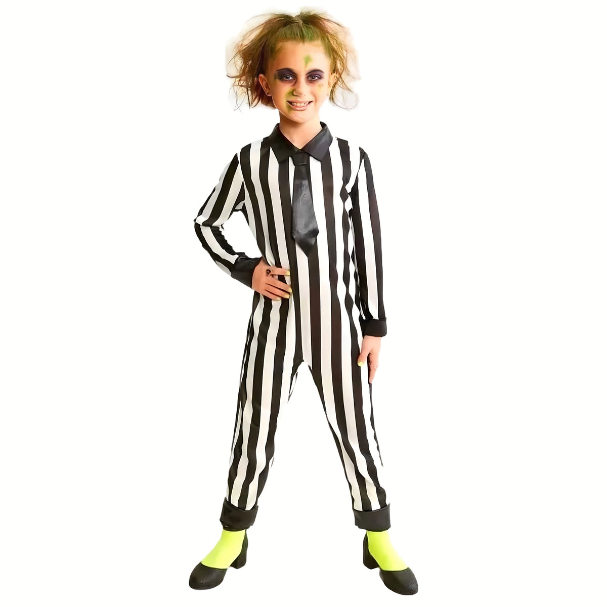 Unisex Striped Beetlejuice Costume
