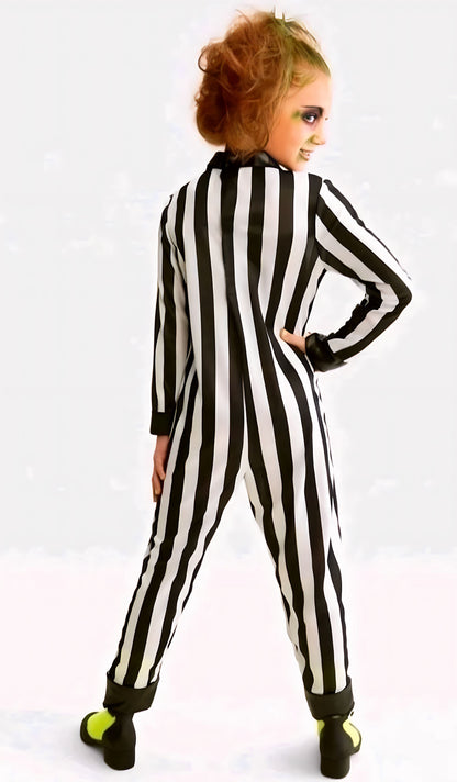 Unisex Striped Beetlejuice Costume