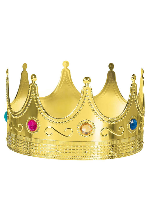 Royal Unisex Plastic Crown for Adults  Halloween Costume Accessory  Gold