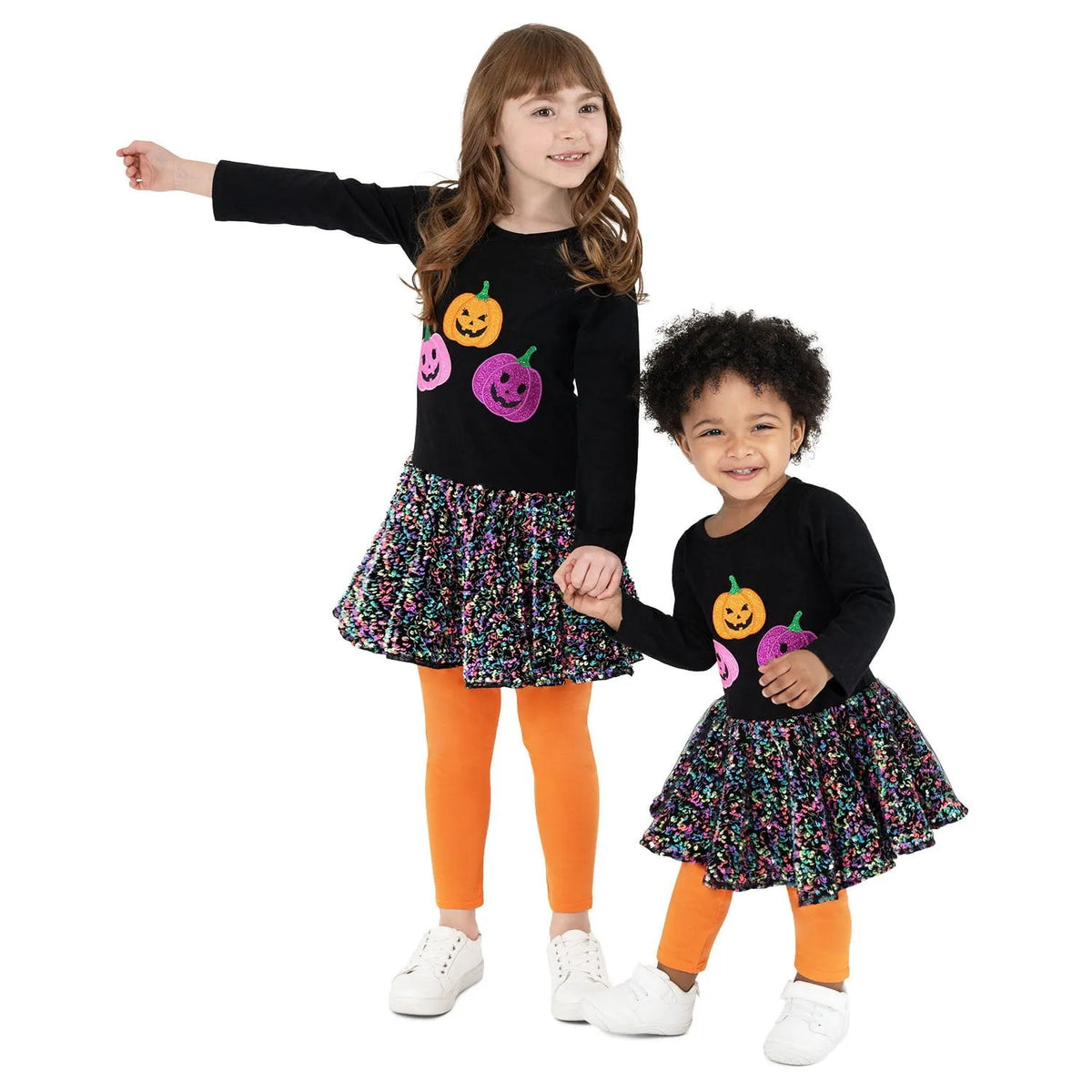 Girls' 2-Piece Halloween Tutu Dress and Leggings Set