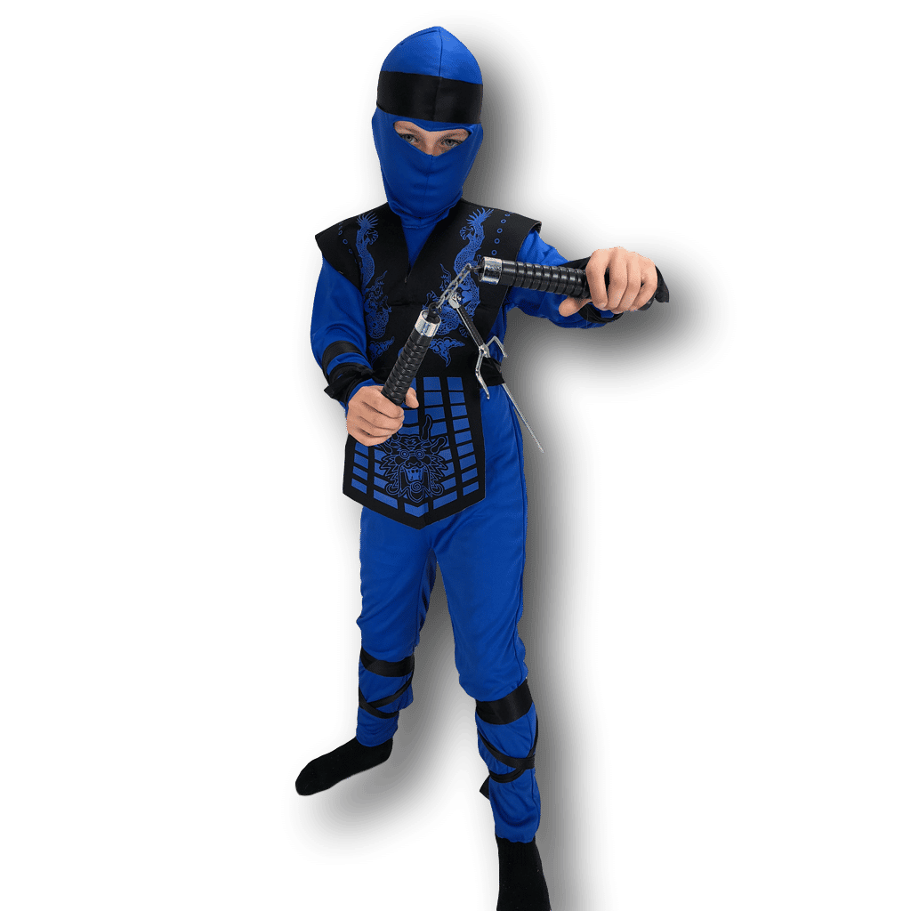 Rubber Johnnies Kids' Neon Blue Ninja Costume