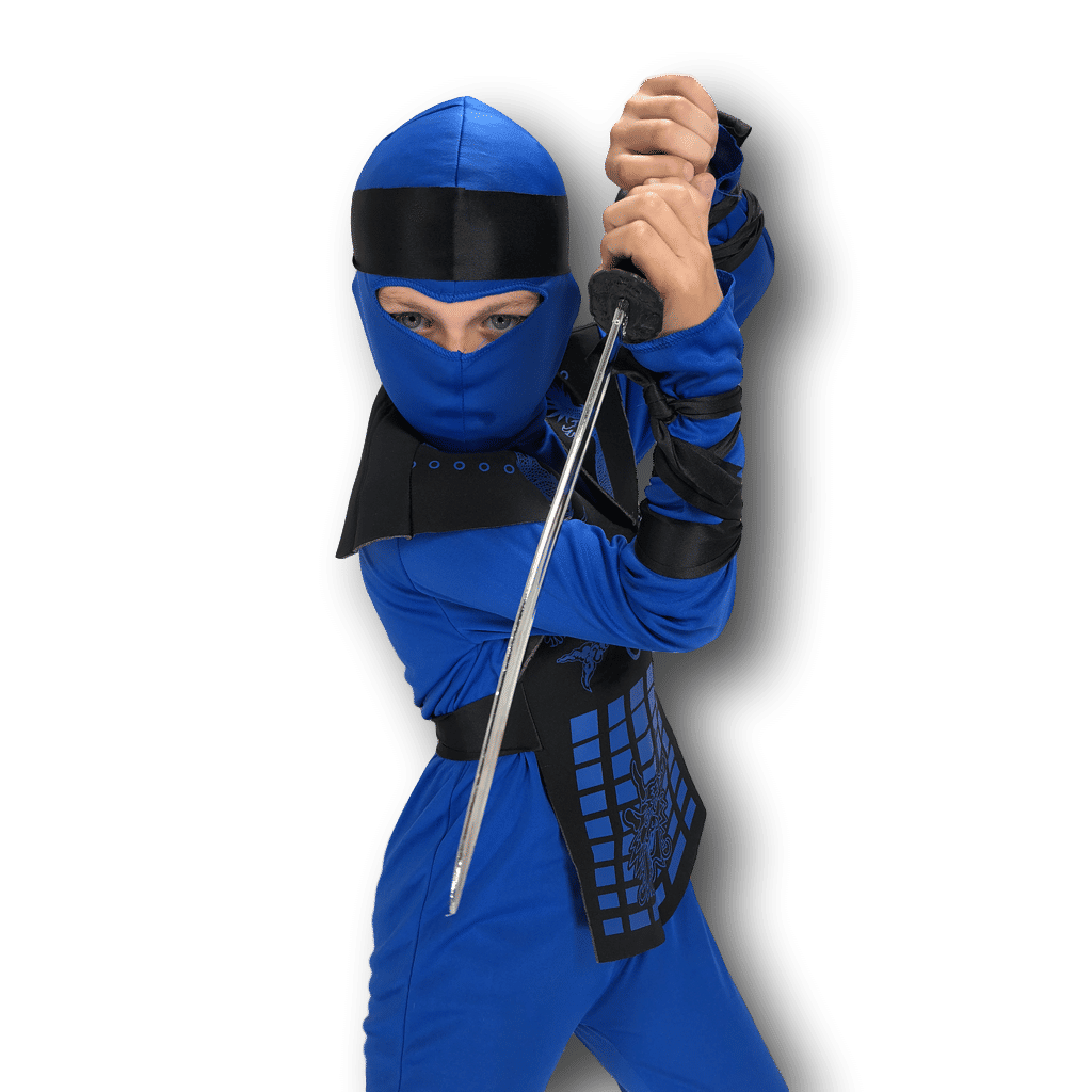 Rubber Johnnies Kids' Neon Blue Ninja Costume