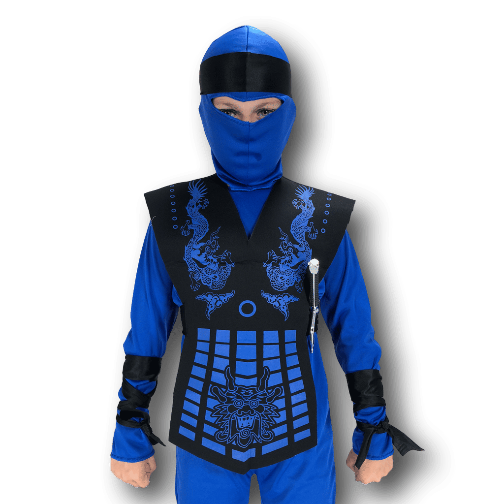 Rubber Johnnies Kids' Neon Blue Ninja Costume
