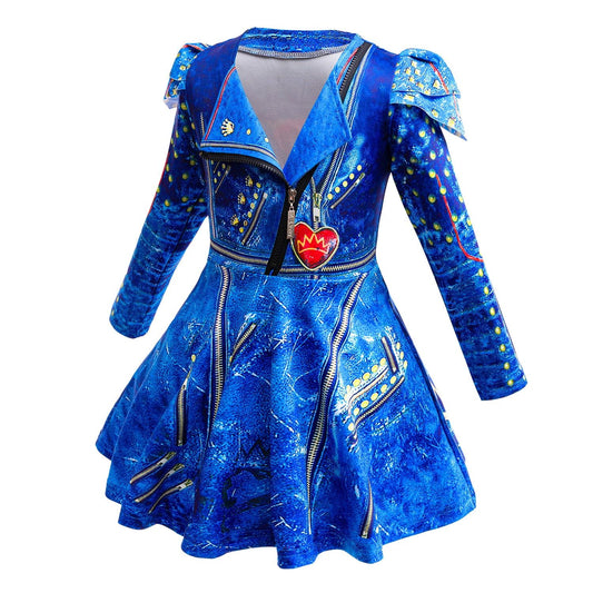 Rongking Girls' Blue Cosplay Dress Halloween Fancy Costume Set