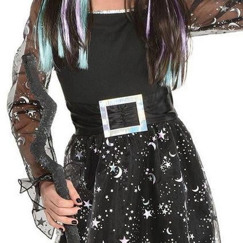 Amscan Starry Witch Costume Dress Set Medium 8-10 2 Pcs.