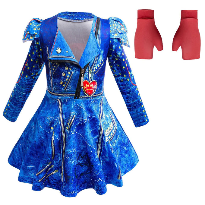 Disney Descendants Blue Halloween Costume Dress Set