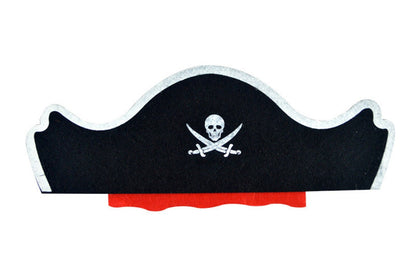Unisex Pirate Hat Skull Cross Sword Graphic Party Hat Black
