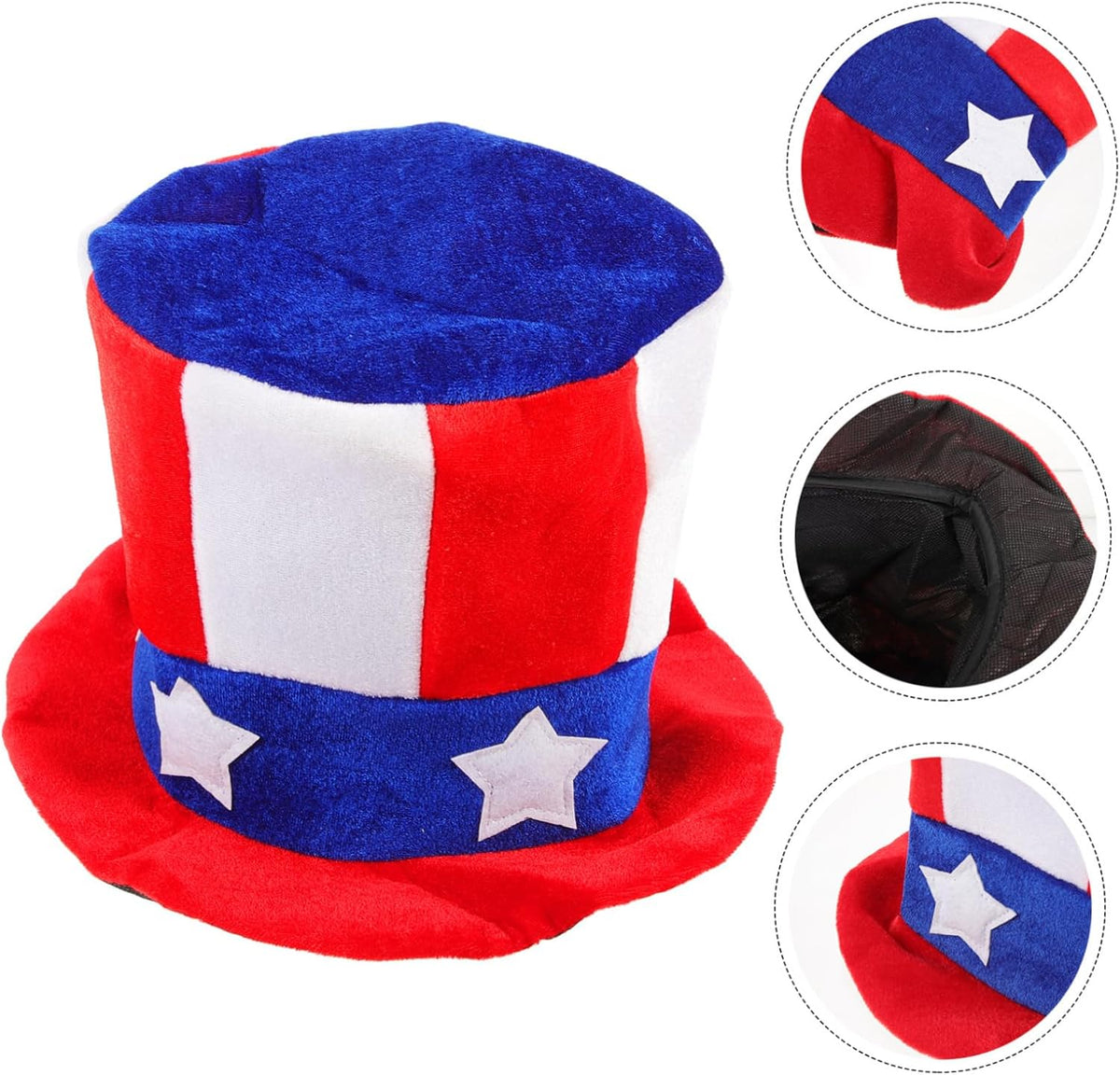 Holibanna Adult Unisex American Flag Patriotic Top Hat