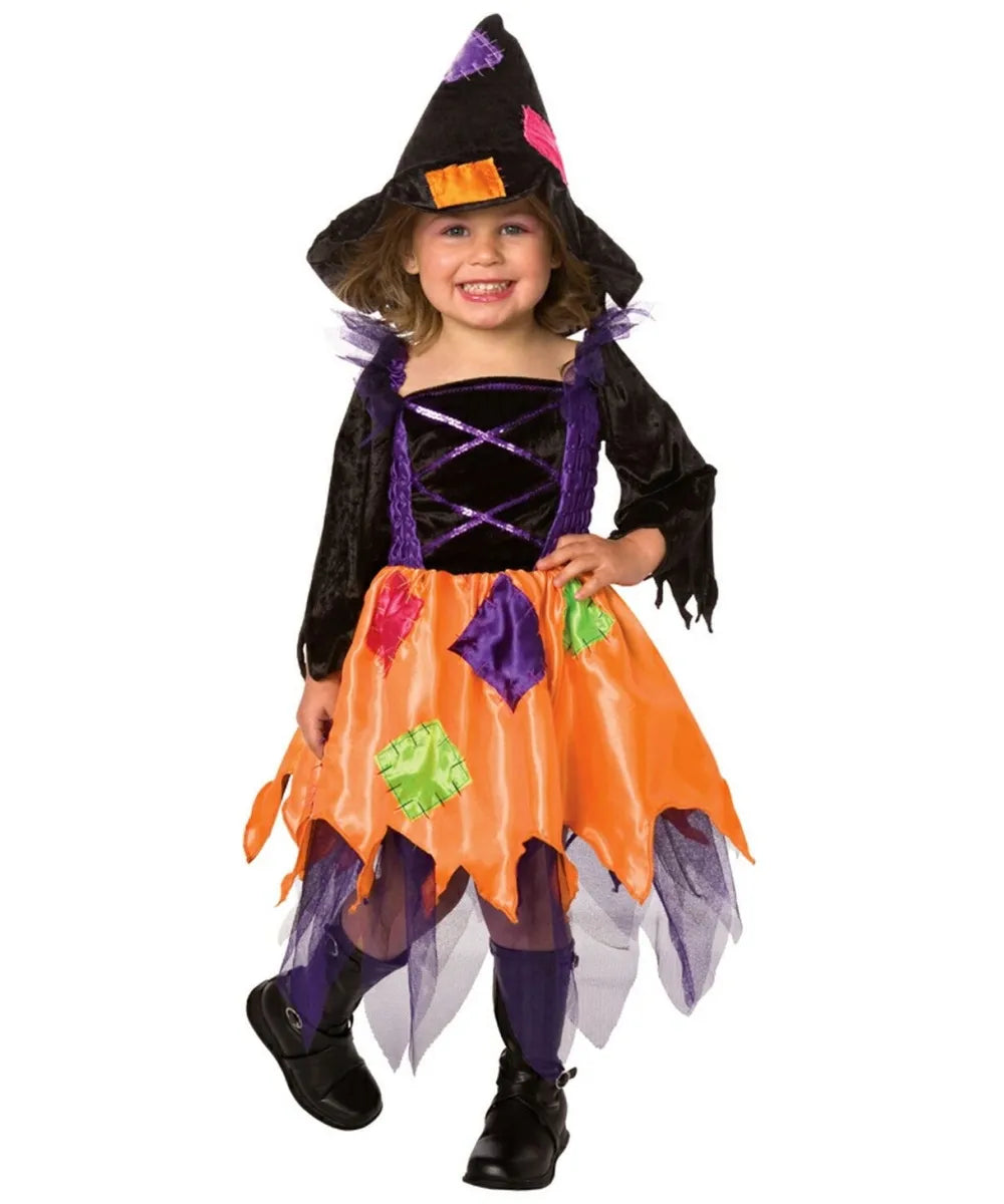 Toddler Girls Patchwork Witch Dress Costume WC18142