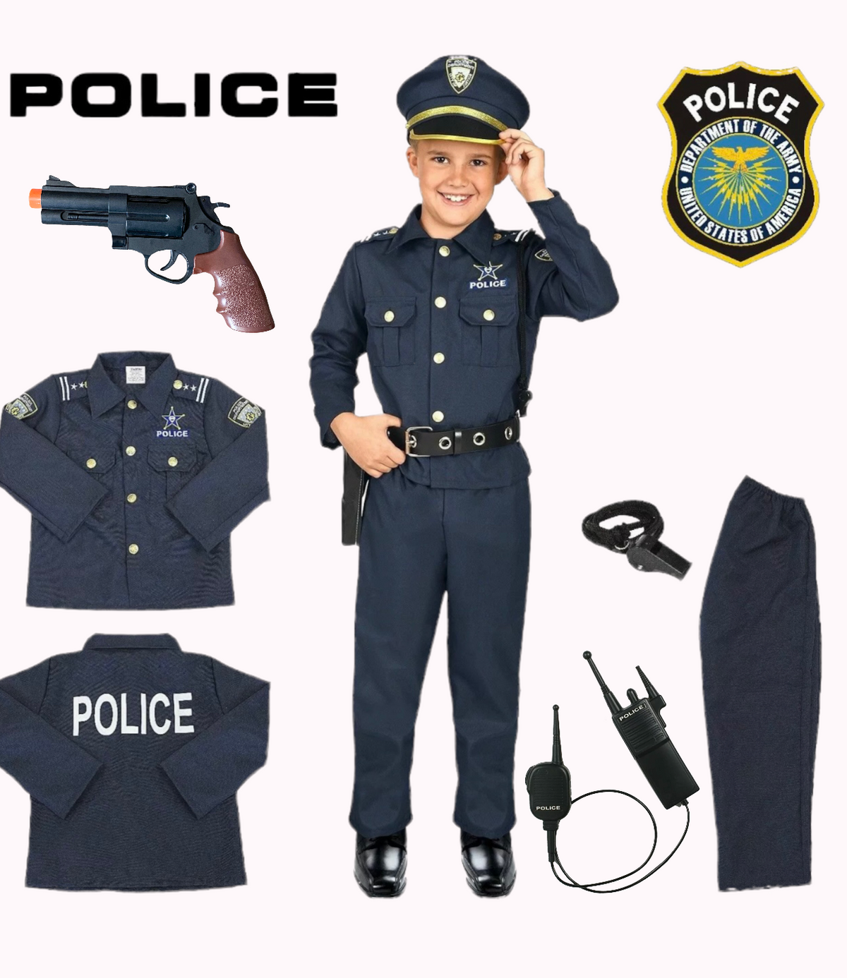 POLICE OFFICER HALLOWEEN COSTUME WITH ACCESSORIES (2T-6T)