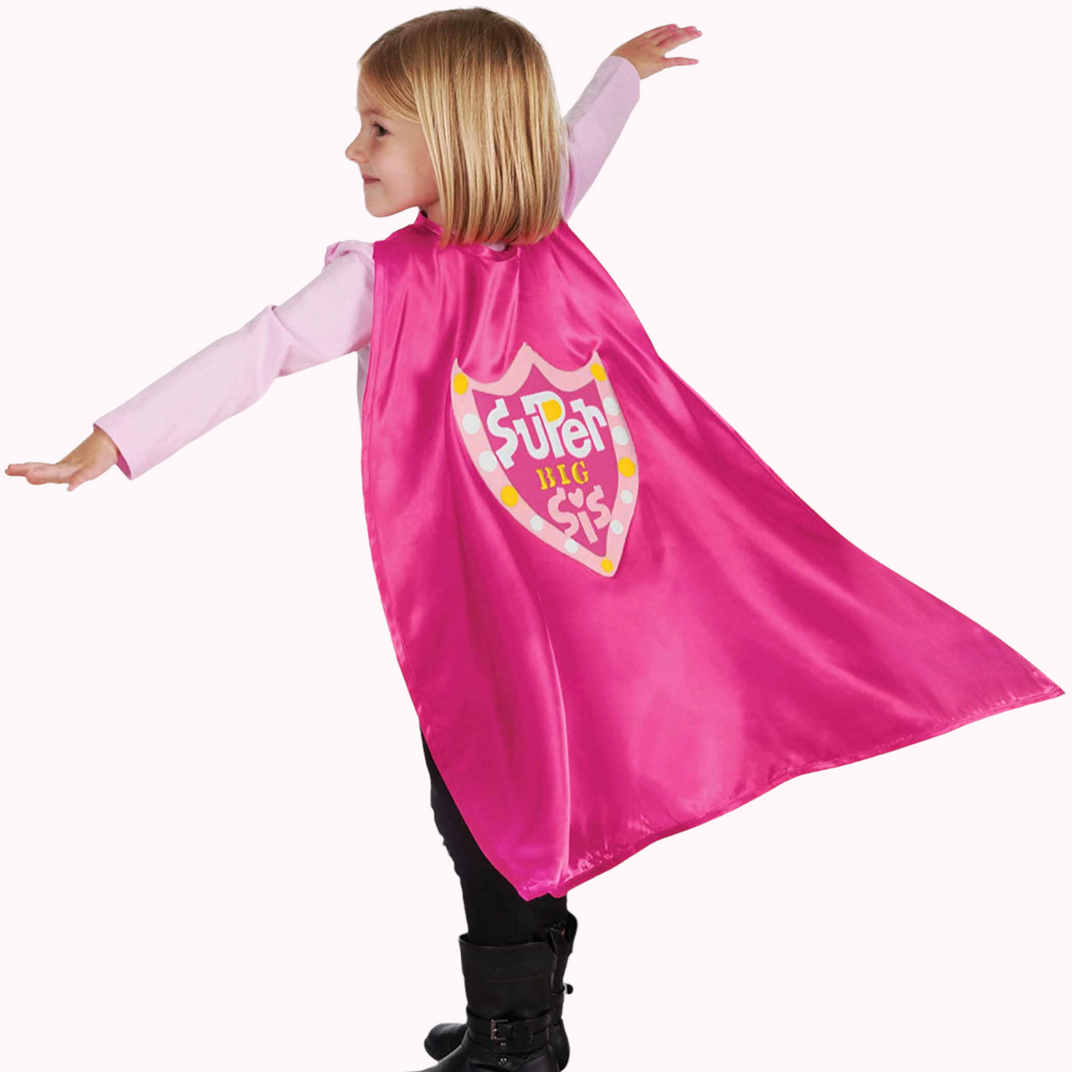 PINK BIG SISTER SUPER HERO CAPE - ONE SIZE